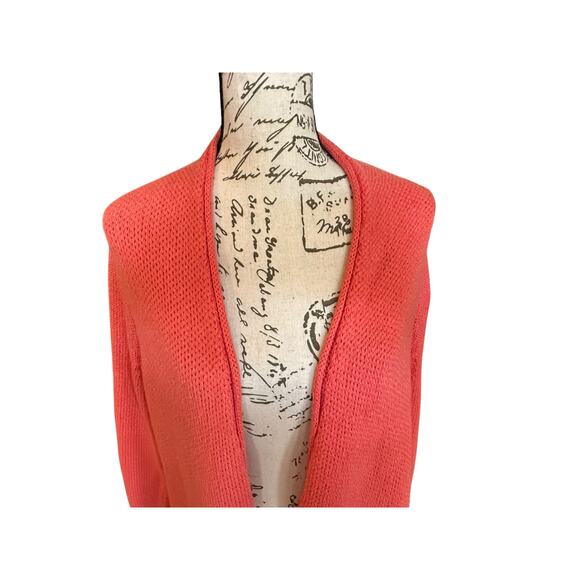 Chico’s Women’s Coral Open Knit Cardigan – Size 2 (XL) CoastalGrandma Boho - Picture 2 of 8